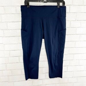 Lululemon Navy Blue Fast and Free High Rise Crop 19" Women's Size 12